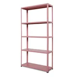 Estante de Metal com 5 Prateleiras 175x90x30cm Rosa