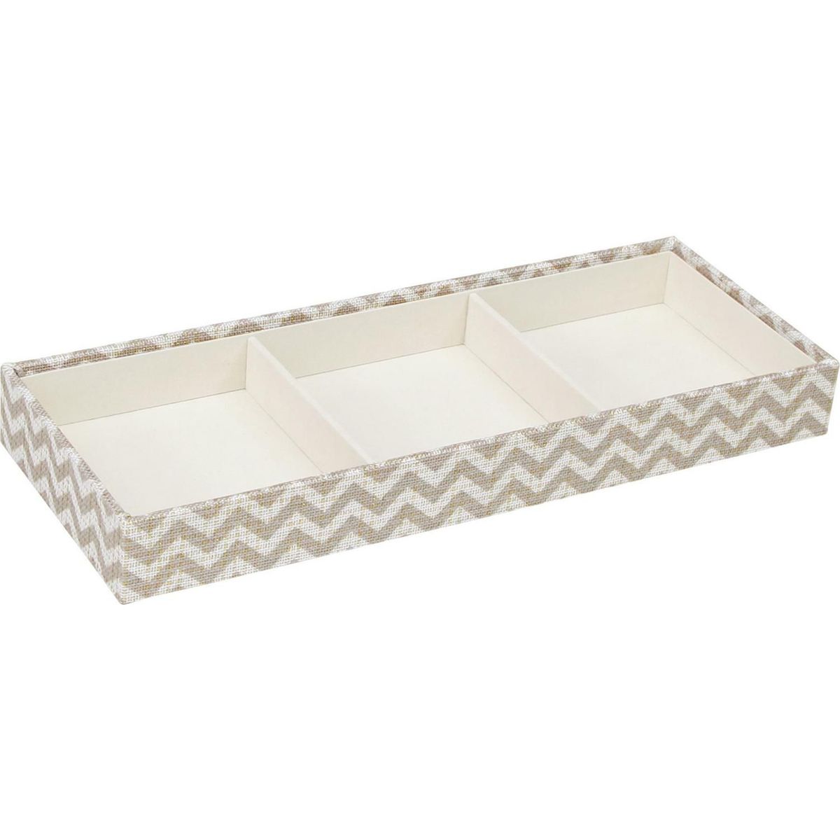 Caixa Organizadora 3 Espaços 33x12cm Tecido Bege, marca Just Home Collection - Foto 2