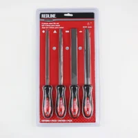 Jogo De 4 Limas De Engenharia 200Mm Preto E Amarelo Redline