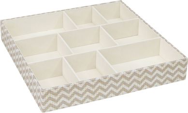 Caixa Organizadora 9 Espaos 30x20cm Tecido Bege