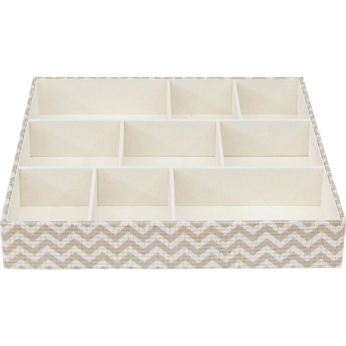 Caixa Organizadora 9 Espaços 30x20cm Tecido Bege, marca Just Home Collection - Foto Principal