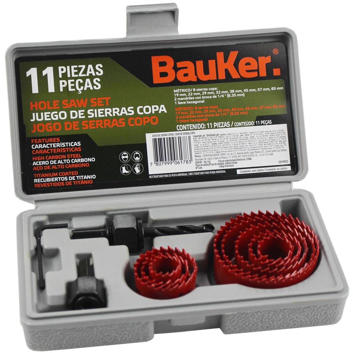 Conjunto Serra Copo 11 Peças Metr Bauker, marca Bauker - Foto Principal