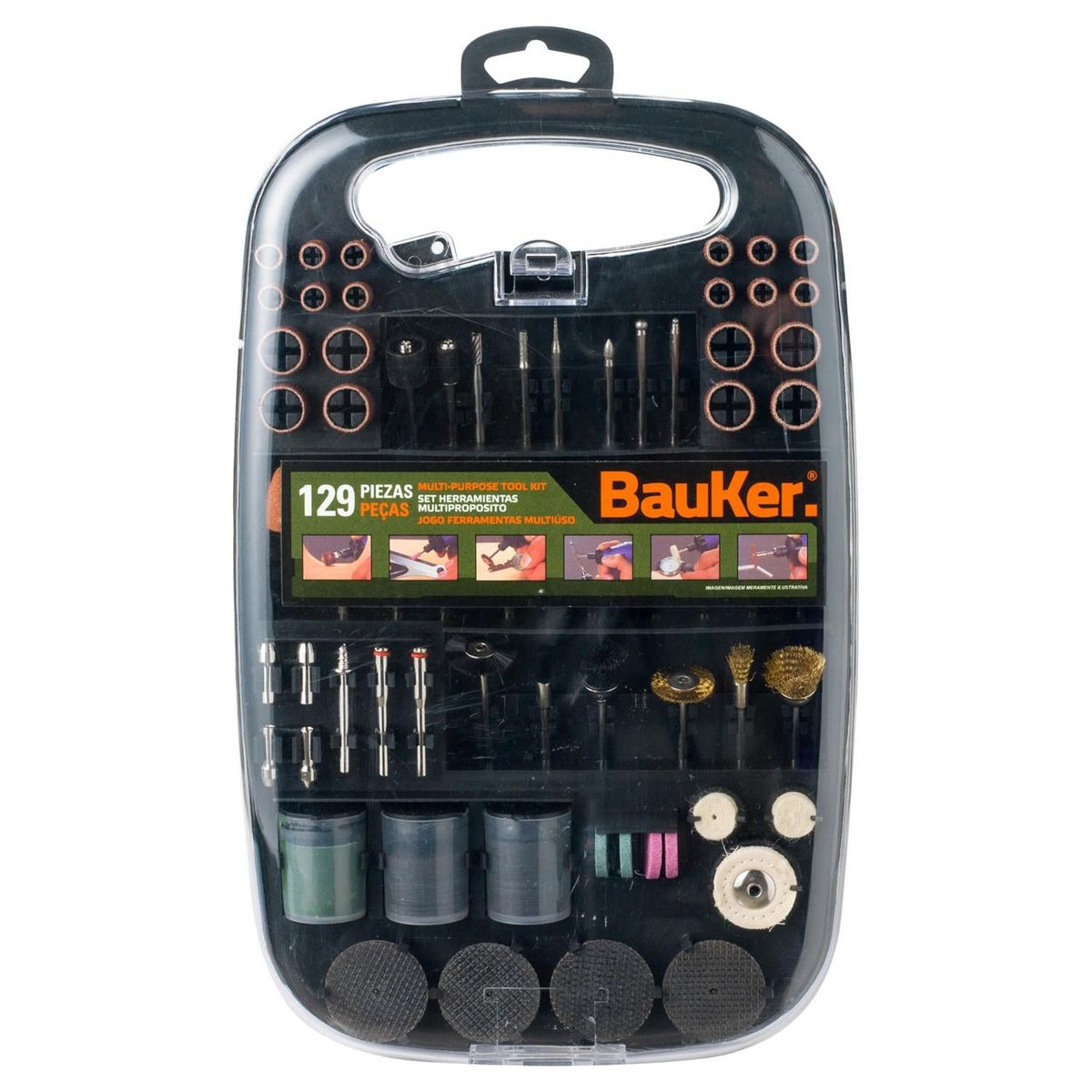 Conjunto de Ferramentas Multiuso com 129 Peças, marca Bauker - Foto Principal