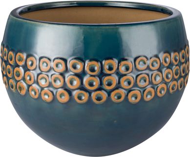 Vaso de Flores em Cermica 30x23cm Azul