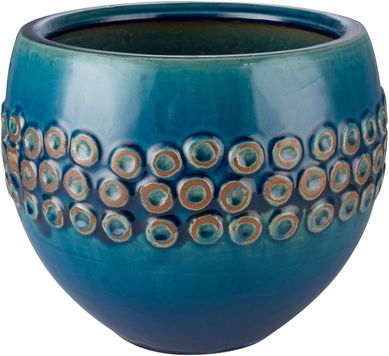 Vaso de Flores em Cermica 23x19cm Azul