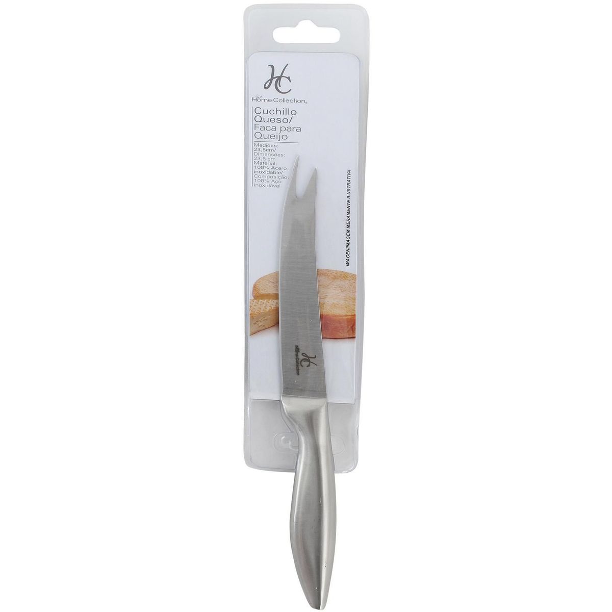 Faca para Queijo 5,5" Cabo de Aço Prata, marca Just Home Collection - Foto 2