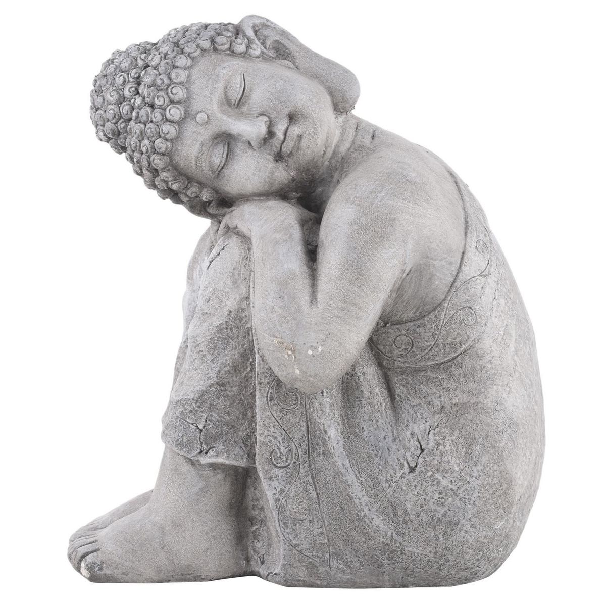 Buda Dormindo 48cm Cinza, marca Just Home Collection - Foto Principal