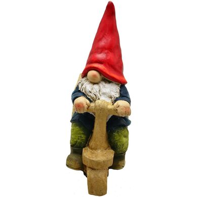 Gnomo Pedalano Decorativo para Jardim 44cm Colorido
