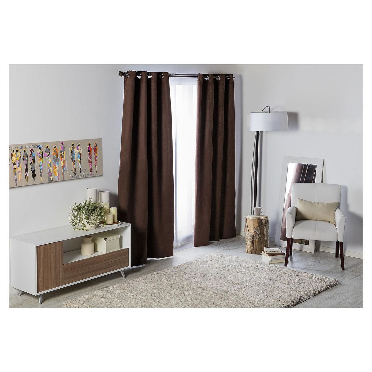 Cortina Suede 140x220cm Chocolate, marca Just Home Collection - Foto 2