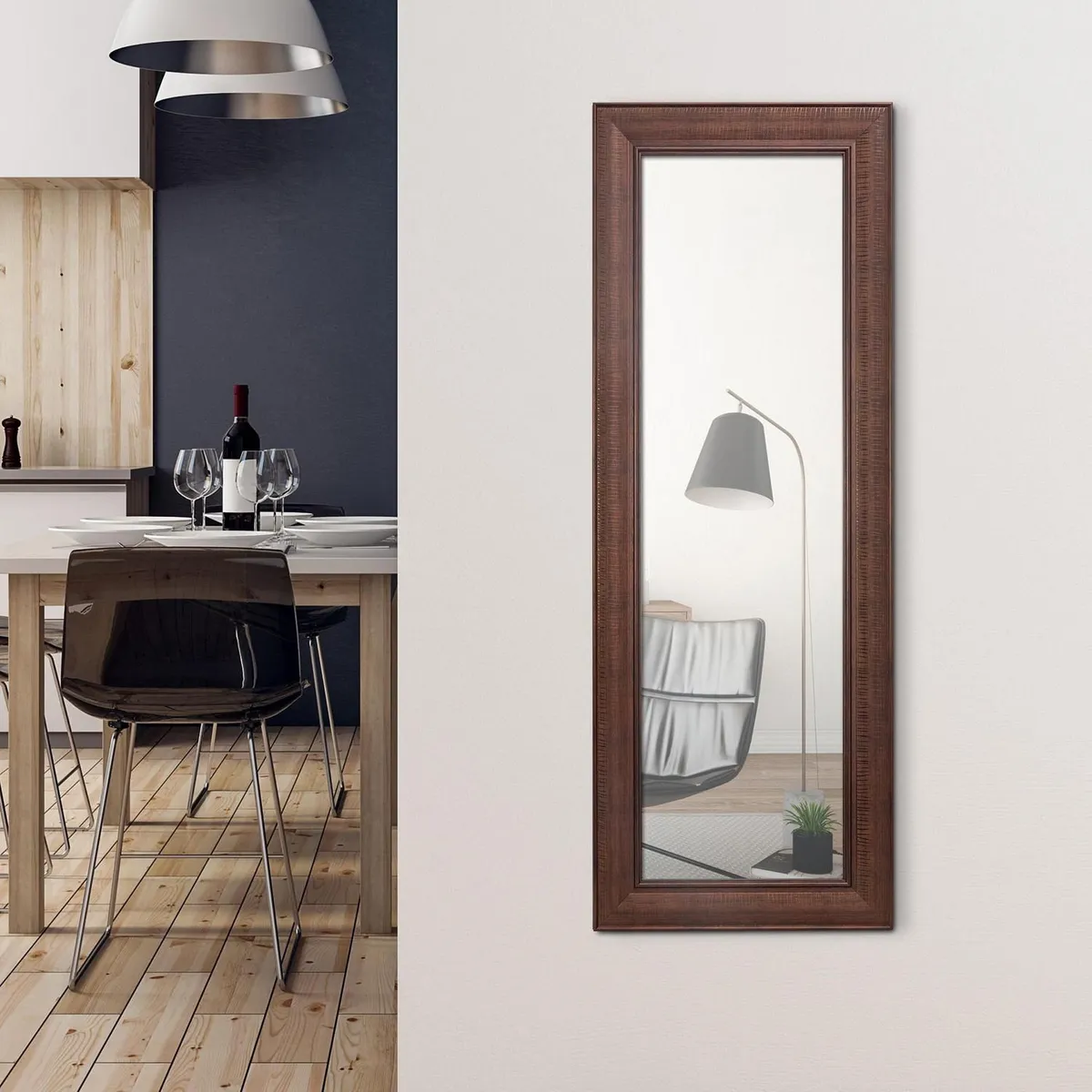 Espelho Decorativo 60x160cm Madeira Marrom Hc, marca Just Home Collection - Foto 2