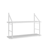 Kit 2 Prateleiras com Suporte 25x90cm Branco