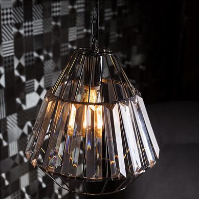 Luminria Pendente de Metal e Vidro Terni 1 Lmpada E27 60W Prata Cromado