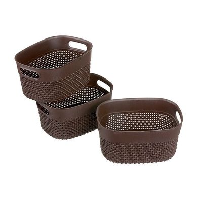 Cesto Plstico Kis Filo Collection 21,5 x 23,3 x 17,1 cm Chocolate