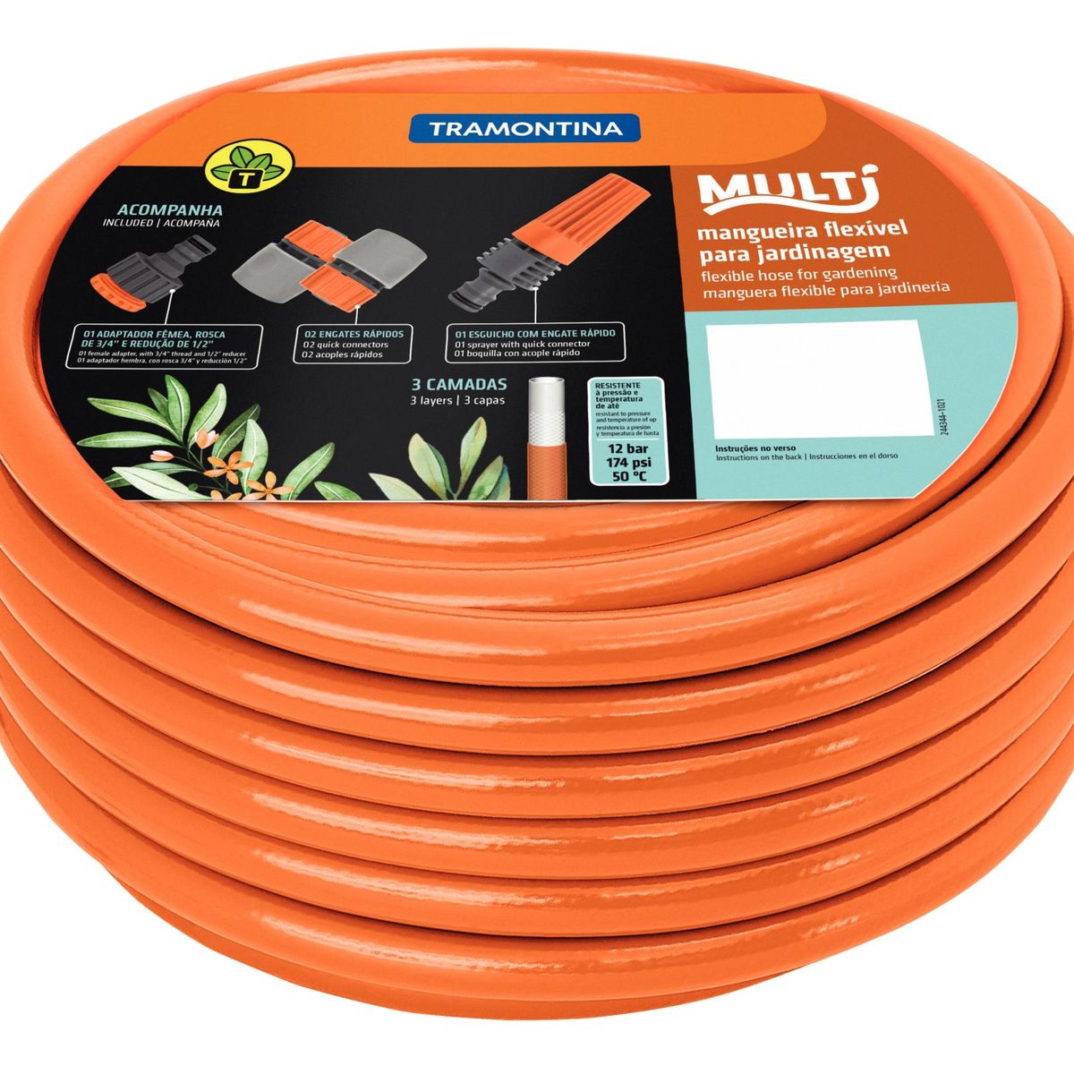 Mangueira de Jardim Multi Anti-Torção c/Engate 1/2" 30 Metros Tramontina, marca Tramontina - Foto Principal