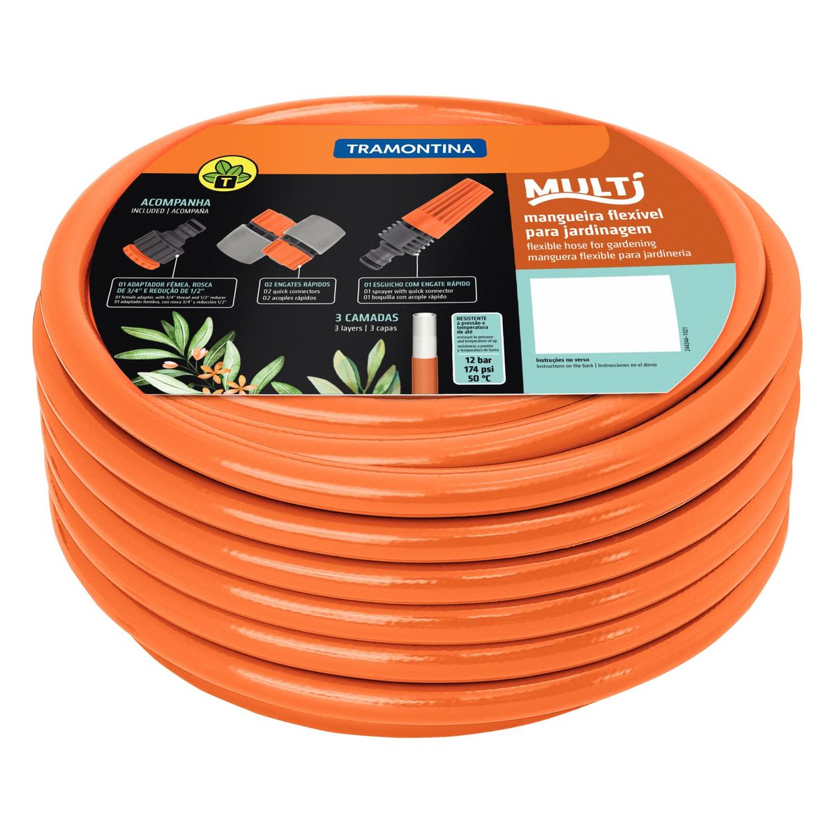 Mangueira de Jardim Multi Anti-Torção c/Engate 1/2" 30 Metros Tramontina, marca Tramontina - Foto Principal