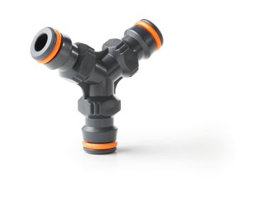 Conector Engate Rpido de Derivao 3 Vias para Mangueira Cinza