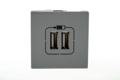 Mdulo Carregador Usb 2,6A Pialplus+ Cinza Bivolt