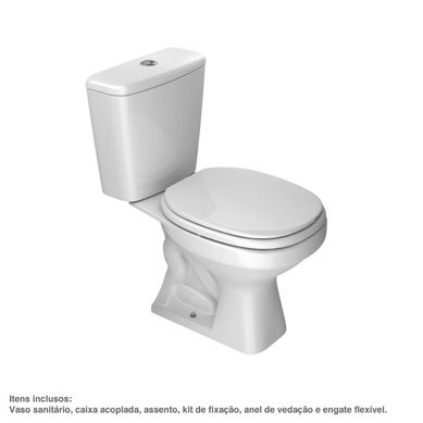 Kit Vaso Sanitrio e Caixa Acoplada Aspen 75x37,5x65cm Branco Deca