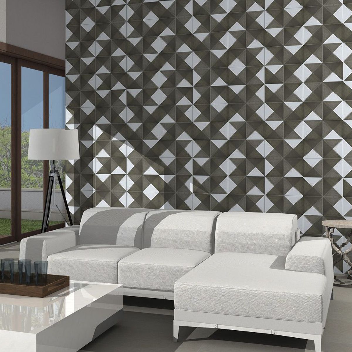 Ladrilho Hidráulico Pirâmide 20x20cm Decorado, marca Cimartex - Foto Principal