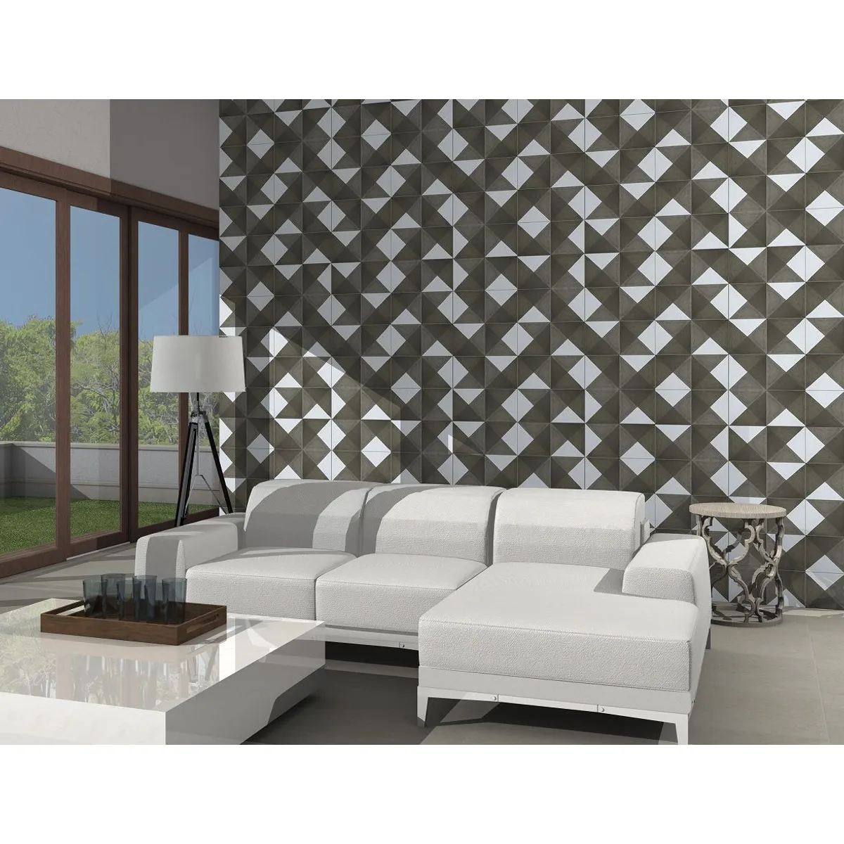Ladrilho Hidráulico Pirâmide 20x20cm Decorado, marca Cimartex - Foto Principal