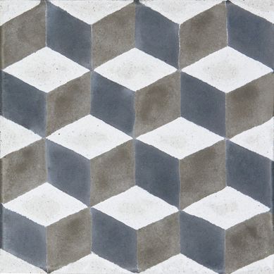 Ladrilho Hidrulico Dados Azul e Branco 20x20cm Decorado