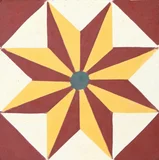 Ladrilho Hidráulico Trevo Vermelho e Bege 20x20cm