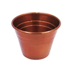 Vaso para Plantas em Alumínio Cobre Verniz m 14x11cm