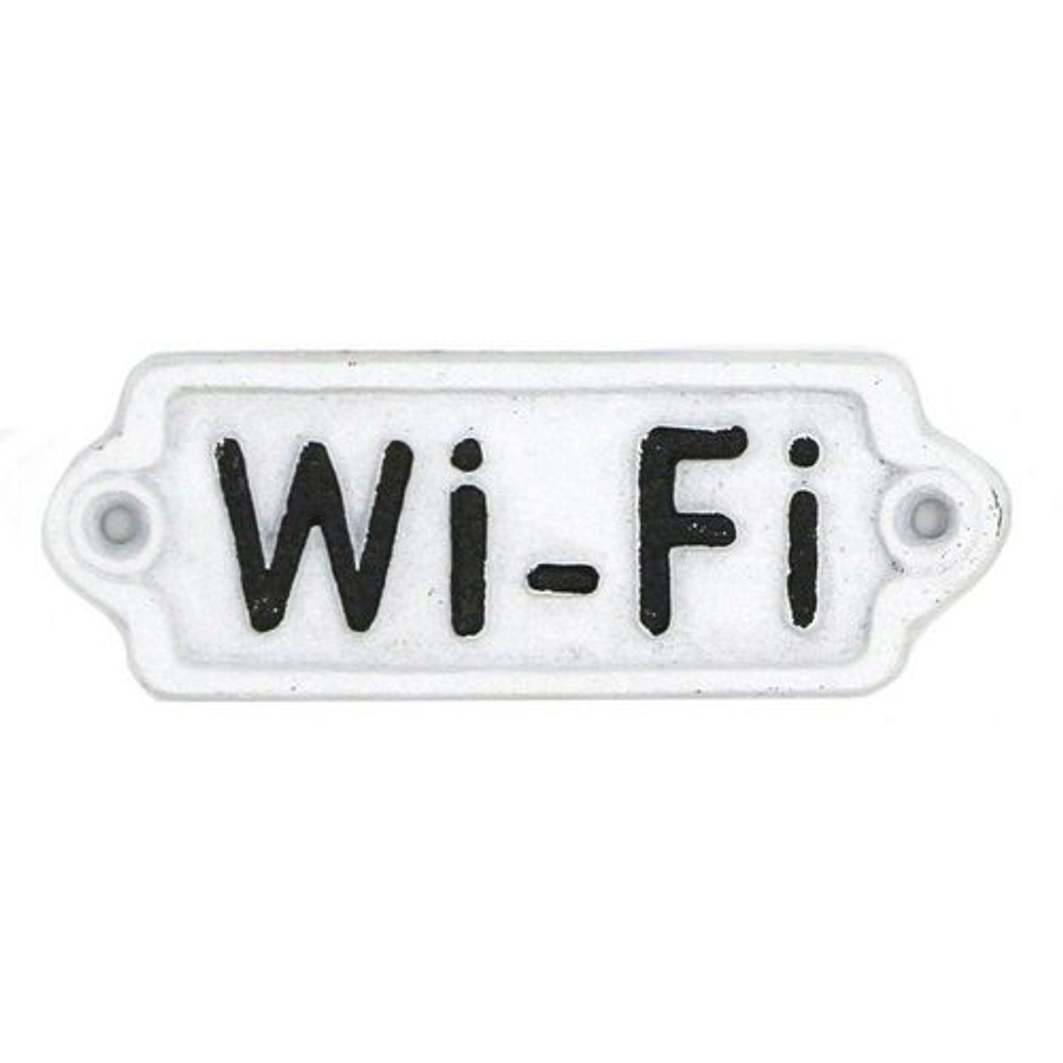 Placa de Ferro Wi-Fi 14x8cm Branco, marca Urban - Foto Principal