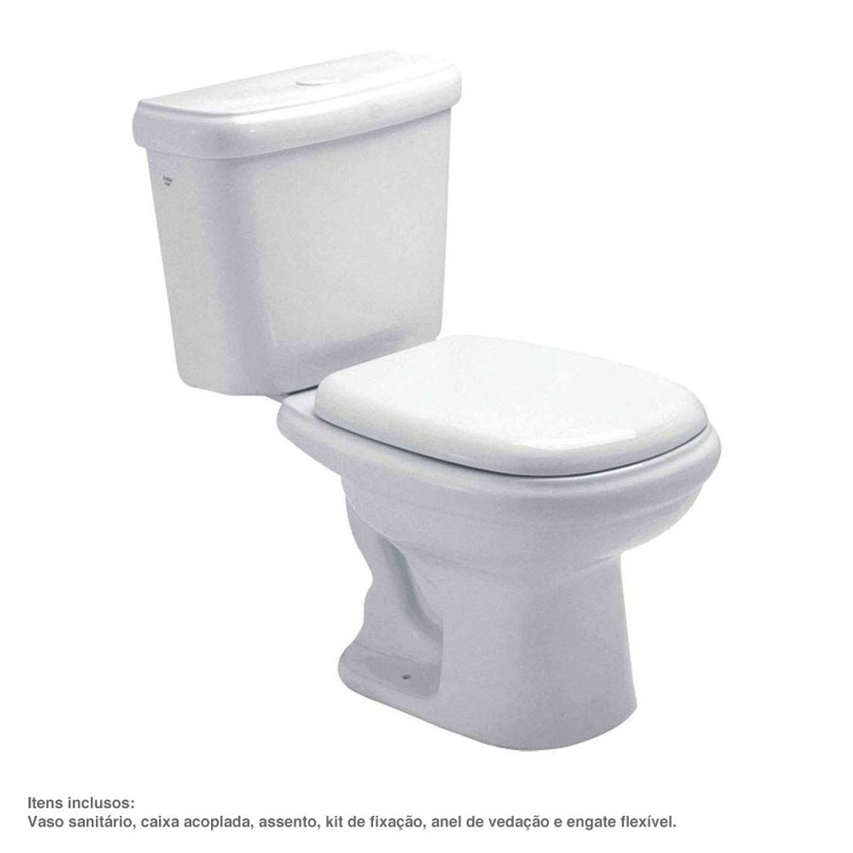 Kit Completo Vaso Sanitário com Caixa Acoplada e Assento Sabatini Branco, marca Icasa - Foto 2