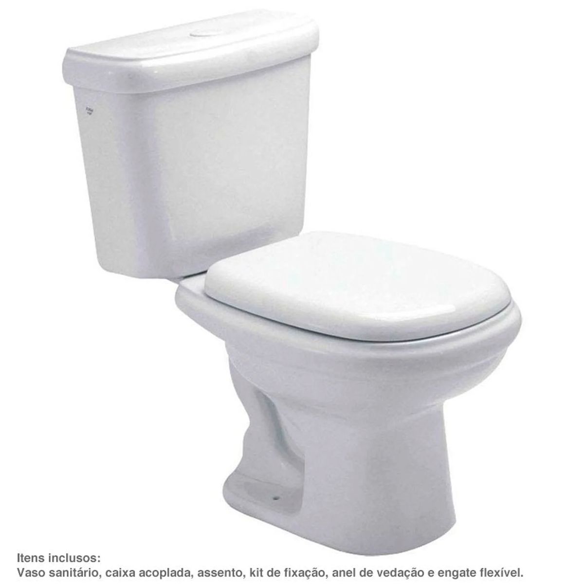 Kit Completo Vaso Sanitário com Caixa Acoplada e Assento Sabatini Branco, marca Icasa - Foto Principal