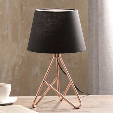 Luminria de Mesa Delft Metal 1 Lmpada E14 40W Cobre e Preto