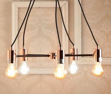 Luminria Pendente de Metal Almere 5 Lmpadas E27 40W Cobre