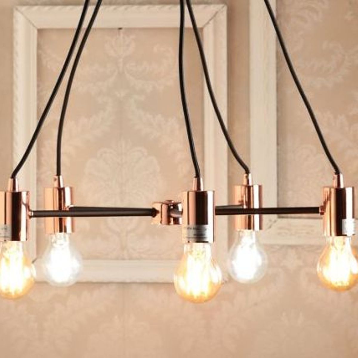 Luminária Pendente de Metal Almere 5 Lâmpadas E27 40W Cobre, marca Just Home Collection - Foto Principal