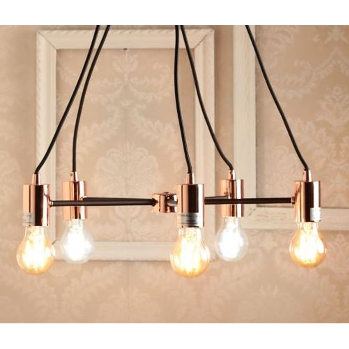 Luminária Pendente de Metal Almere 5 Lâmpadas E27 40W Cobre, marca Just Home Collection - Foto Principal
