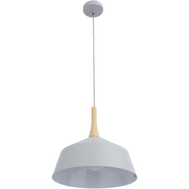 Luminria Pendente de Madeira e Metal Sneek 1 Lmpada E27 40W Cinza