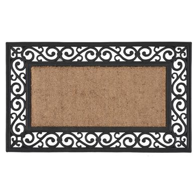 Capacho Caucho 45x75cm Preto e Marrom