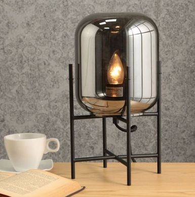 Luminria de Mesa de Vidro e Metal Oss 1 Lmpada E27 40W Preto