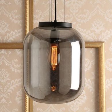 Luminria Pendente de Vidro e Metal Oss 1 Lmpada E27 40W Preto