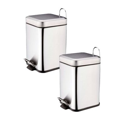 Combo com 2 Lixeiras Ao Pedal Square 3 Litros
