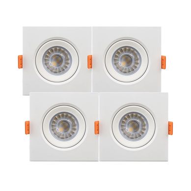 Kit com 4 Luminria Rendonda Direcionvel EcoSpot 5W 6500K com Lente