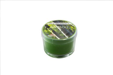 Vela Copo de Vidro Pequeno Bamboo Verde