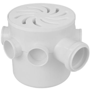Caixa Sifonada Grelha Vrtice Redonda DN150x150x50 Branco