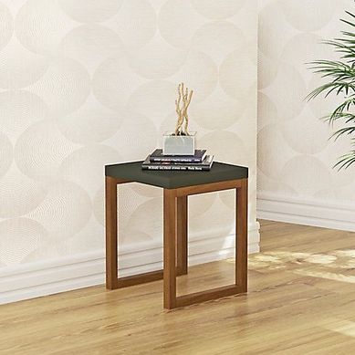 Mesa Lateral Adrian 40x40x50cm Cinza Escuro Amndoa