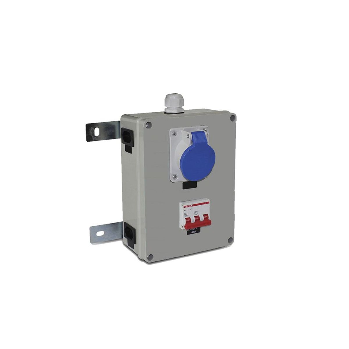 Unidade 1 Tomada 3P+T 16A + 1 Disjuntor Tripolar 40A + 4 Tomadas 2P+T 20A, marca Steck - Foto Principal