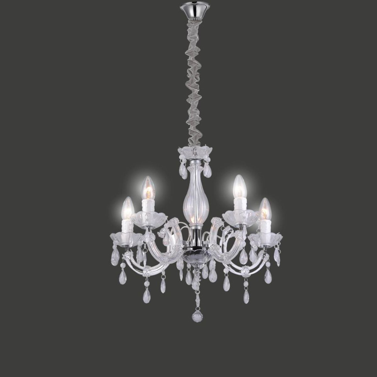 Lustre Treviso 5 Lâmpadas 40W E14 Bivolt Transparente, marca Lumi Lar - Foto 2
