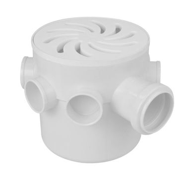 Caixa Sifonada Grelha Vrtice Redonda DN150x150x50 Cromado Cinza