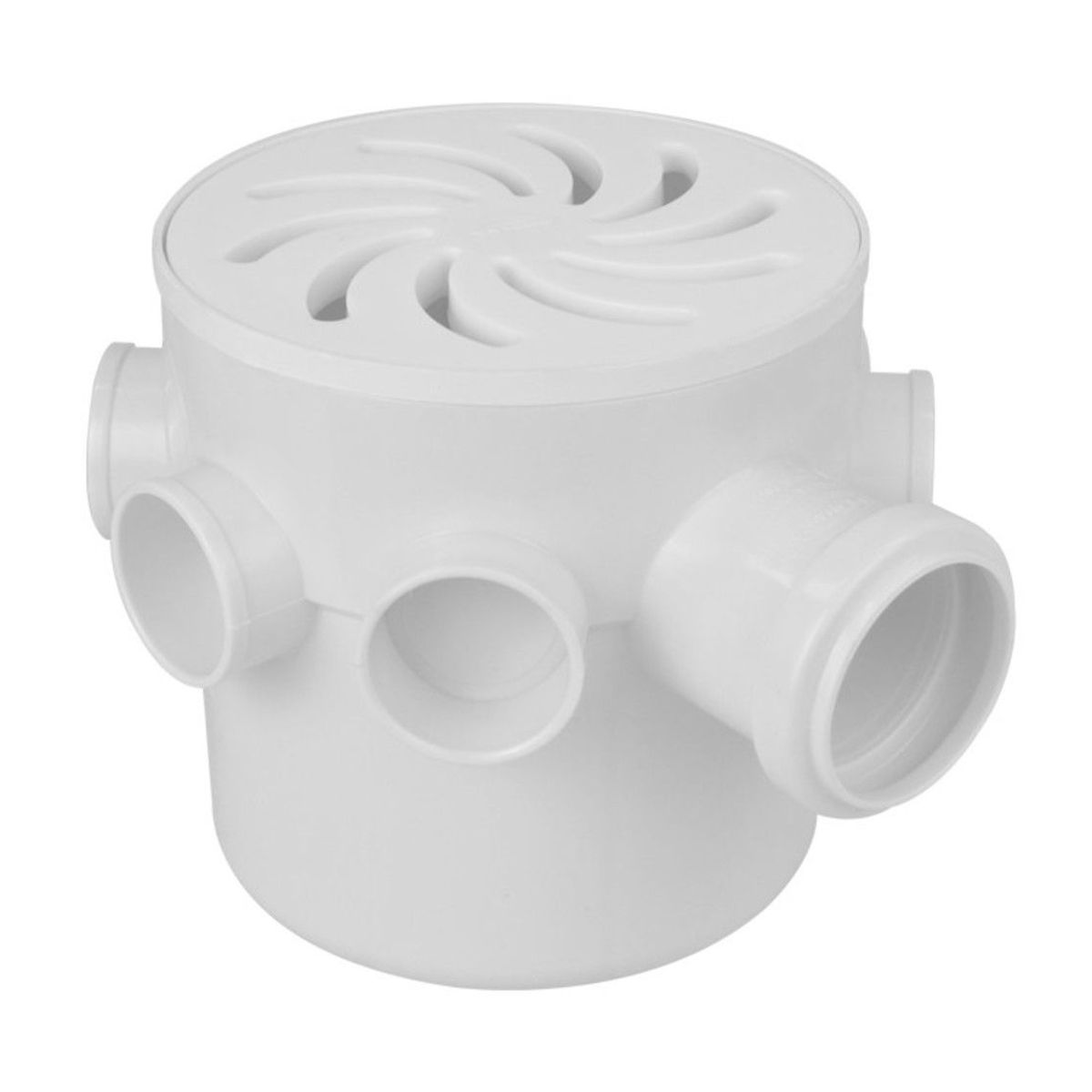 Caixa Sifonada Grelha Vórtice Redonda DN150x150x50 Cromado Cinza, marca Amanco - Foto Principal