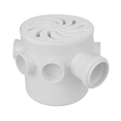 Caixa Sifonada Grelha Vórtice Redonda DN150x150x50 Cromado Cinza