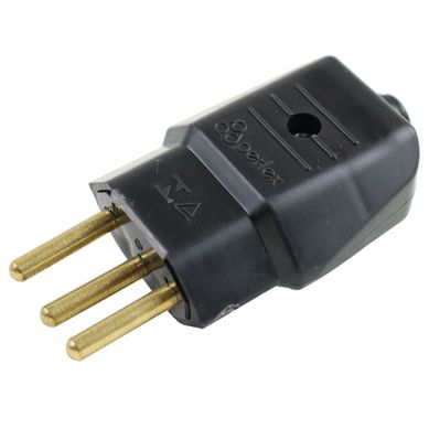Plugue Macho Preto 3 Polos 10A