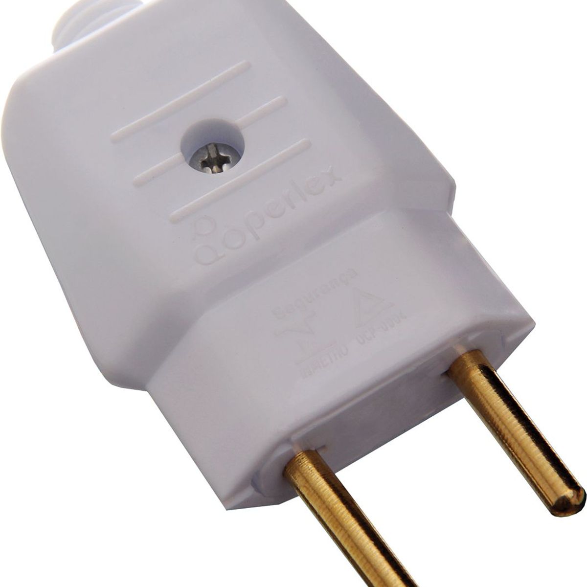 Plugue Macho Cinza 2 Polos 10A, marca Perlex - Foto Principal